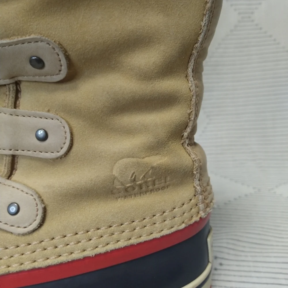 Sorel Beige and Black Fur-Lined Boots